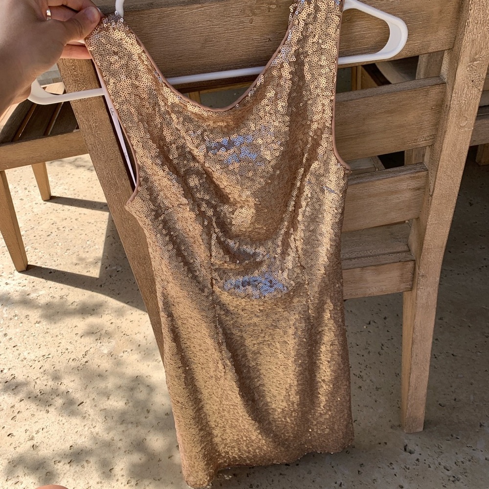 Lulus rose gold bodycon dress-Small